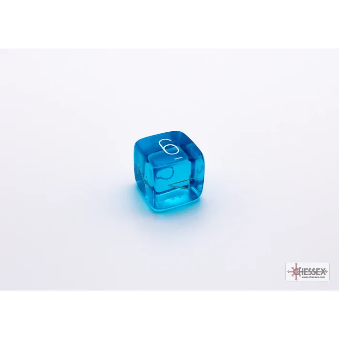 CHX 30063 Translucent Tropical Blue/white Polyhedral 7-Dice Set (with bonus die) - Image 3