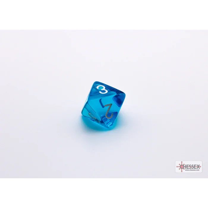 CHX 30063 Translucent Tropical Blue/white Polyhedral 7-Dice Set (with bonus die) - Image 4