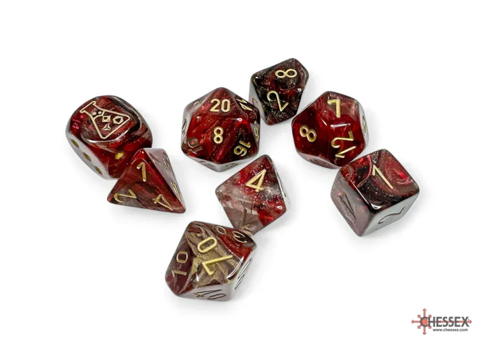 CHX 30064 Borealis Cosmos/gold Polyhedral 7-Dice Set (with bonus die) - Image 4