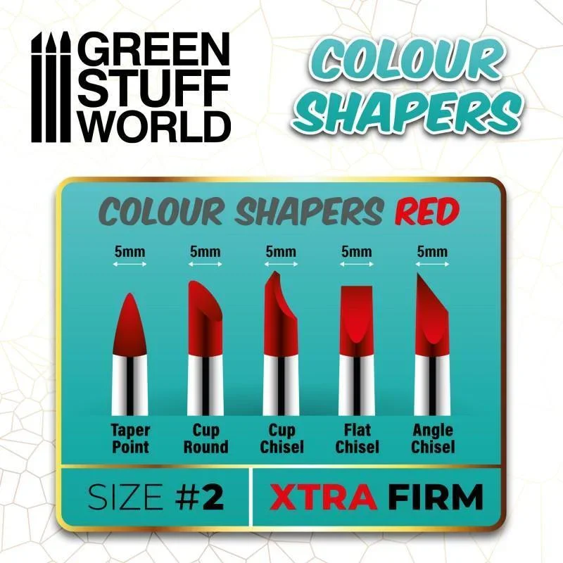 GREEN STUFF WORLD Colour Shapers Brushes Size 2 - Extra Firm - Image 3