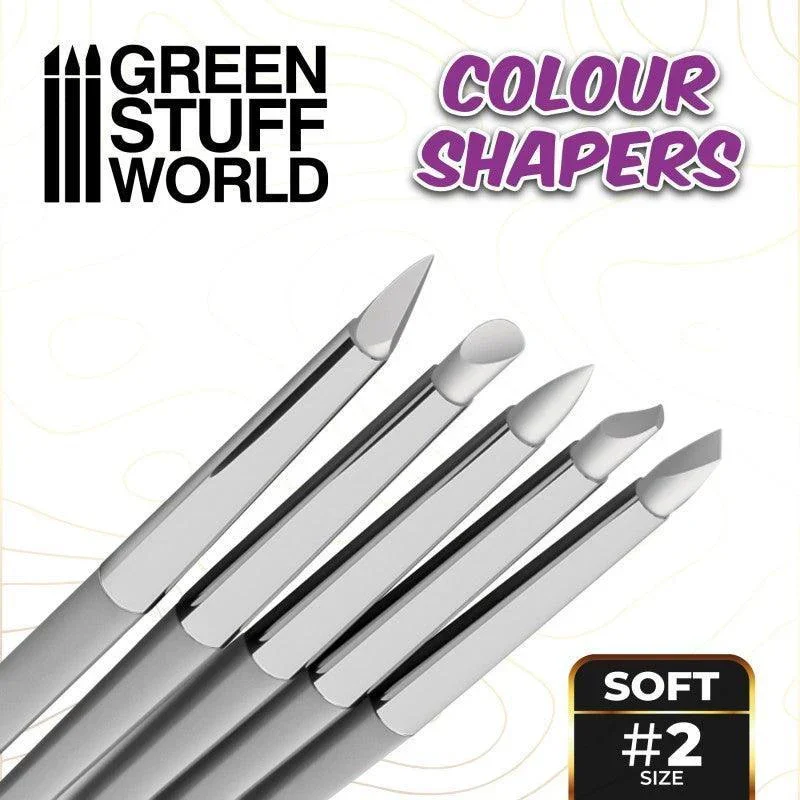 GREEN STUFF WORLD Colour Shapers Brushes Size 2 - WHITE SOFT