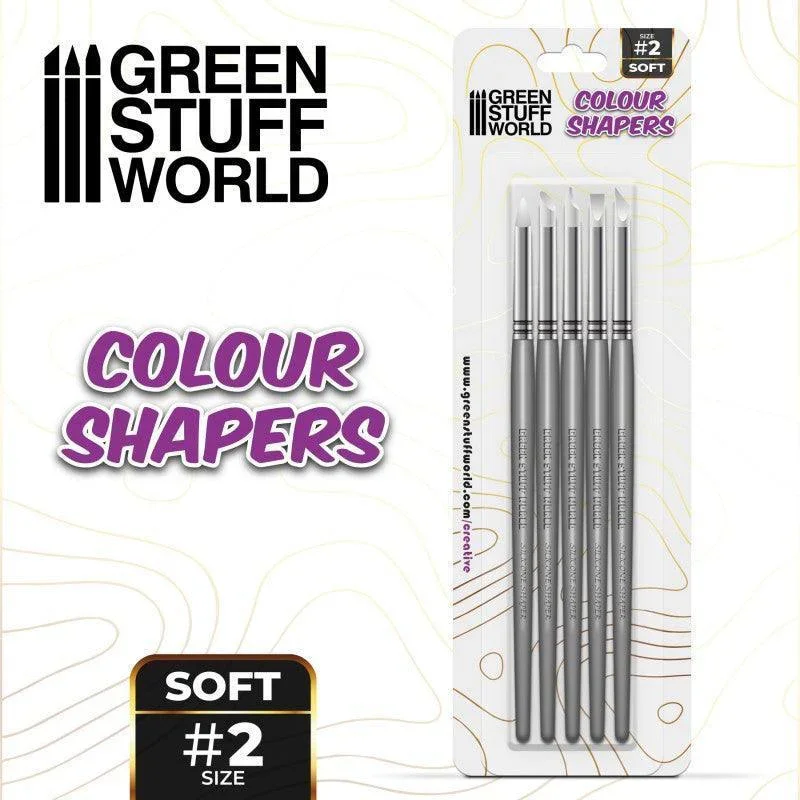 GREEN STUFF WORLD Colour Shapers Brushes Size 2 - WHITE SOFT - Image 2