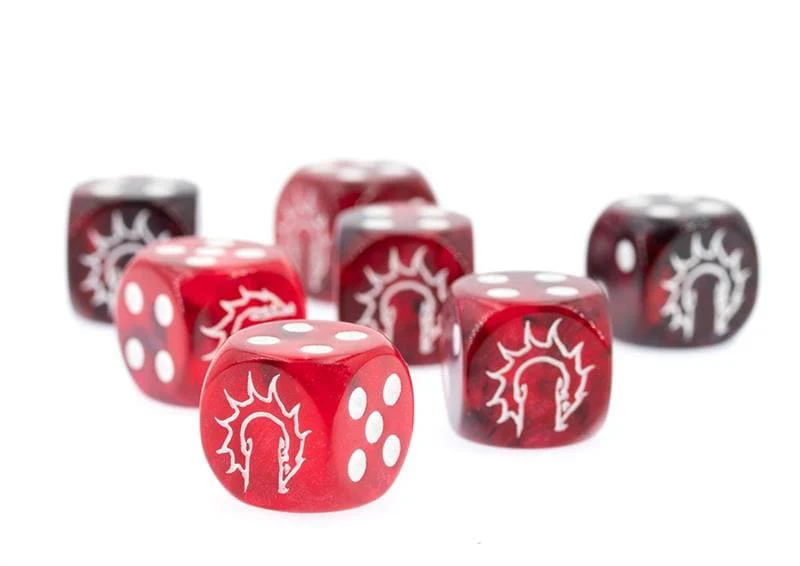 Conquest - Conquest First Blood Logo on Dark Red/Black Marbled Dice - 24 per pack