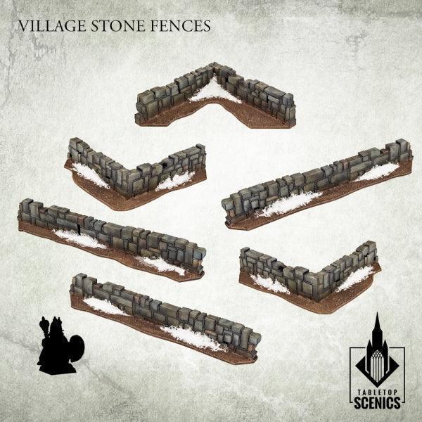 TABLETOP SCENICS Hospodars: Fantasy Dwarven Terrain - Village Stones Fences