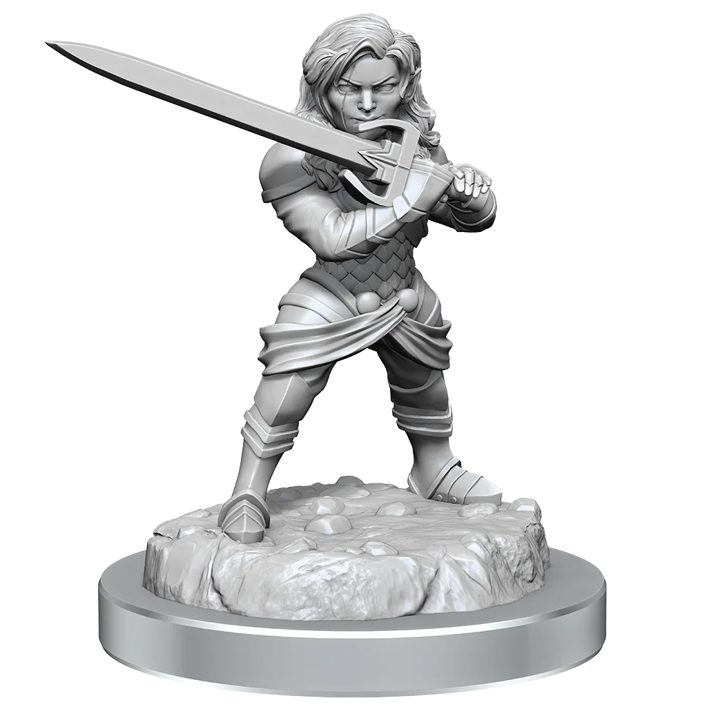 Critical Role Unpainted Miniatures Human Wizard Female & Halfling Holy Warrior Female - Image 2