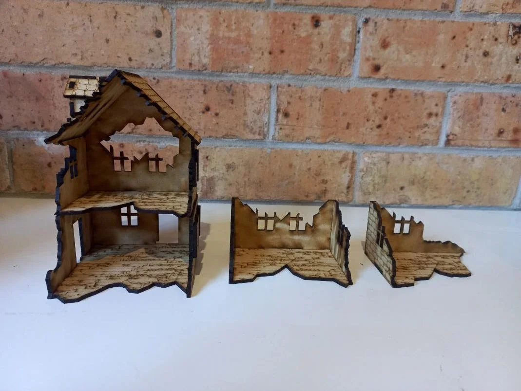 Dark Castle Terrain - Normandy - Ruined 2 Storey House - Image 3