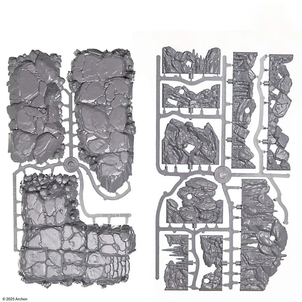 Dungeons & Lasers: Half-Height Walls - Rocky Caves: Unpainted - Image 5