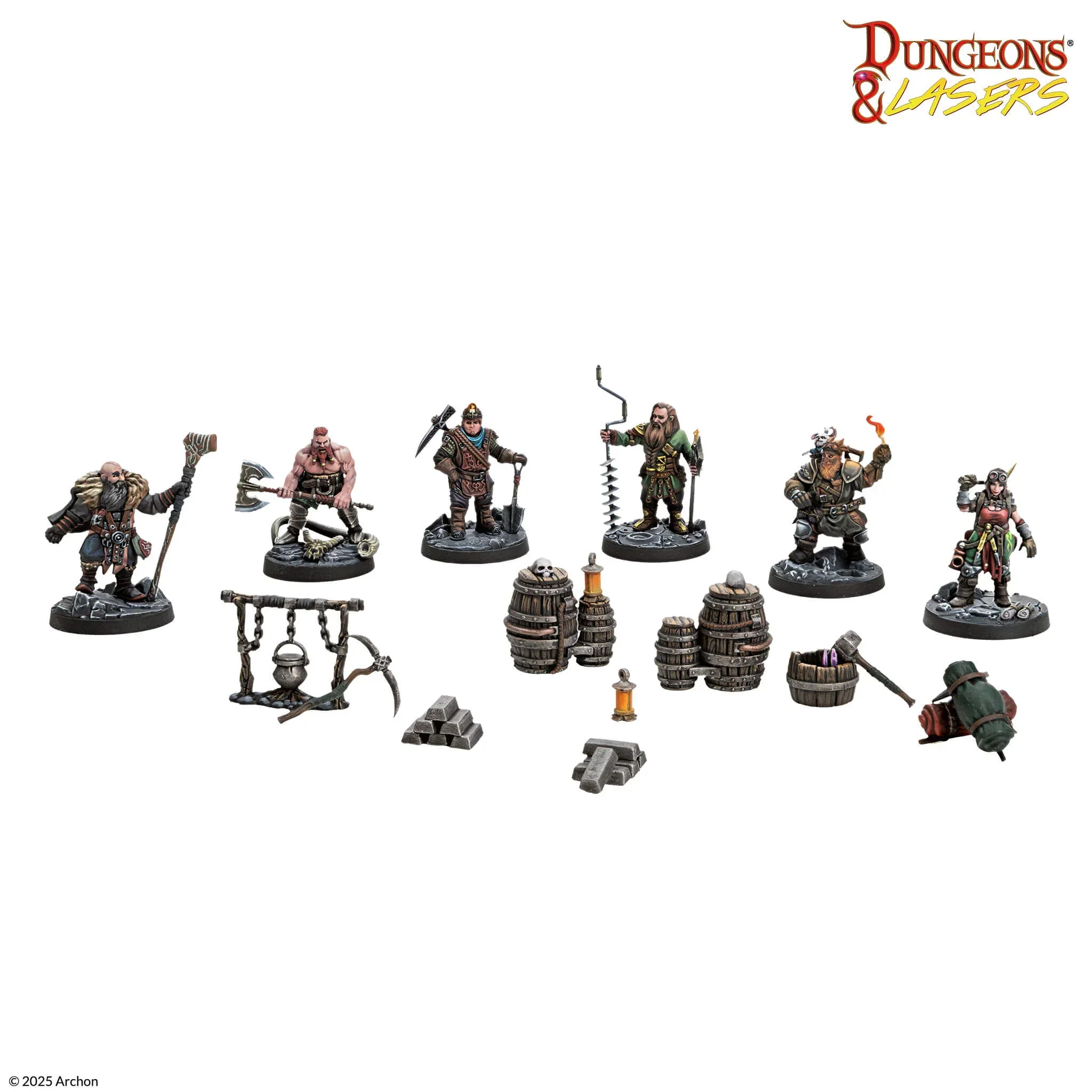 Dungeons & Lasers: Miniatures - Dwarven Miners - Image 2