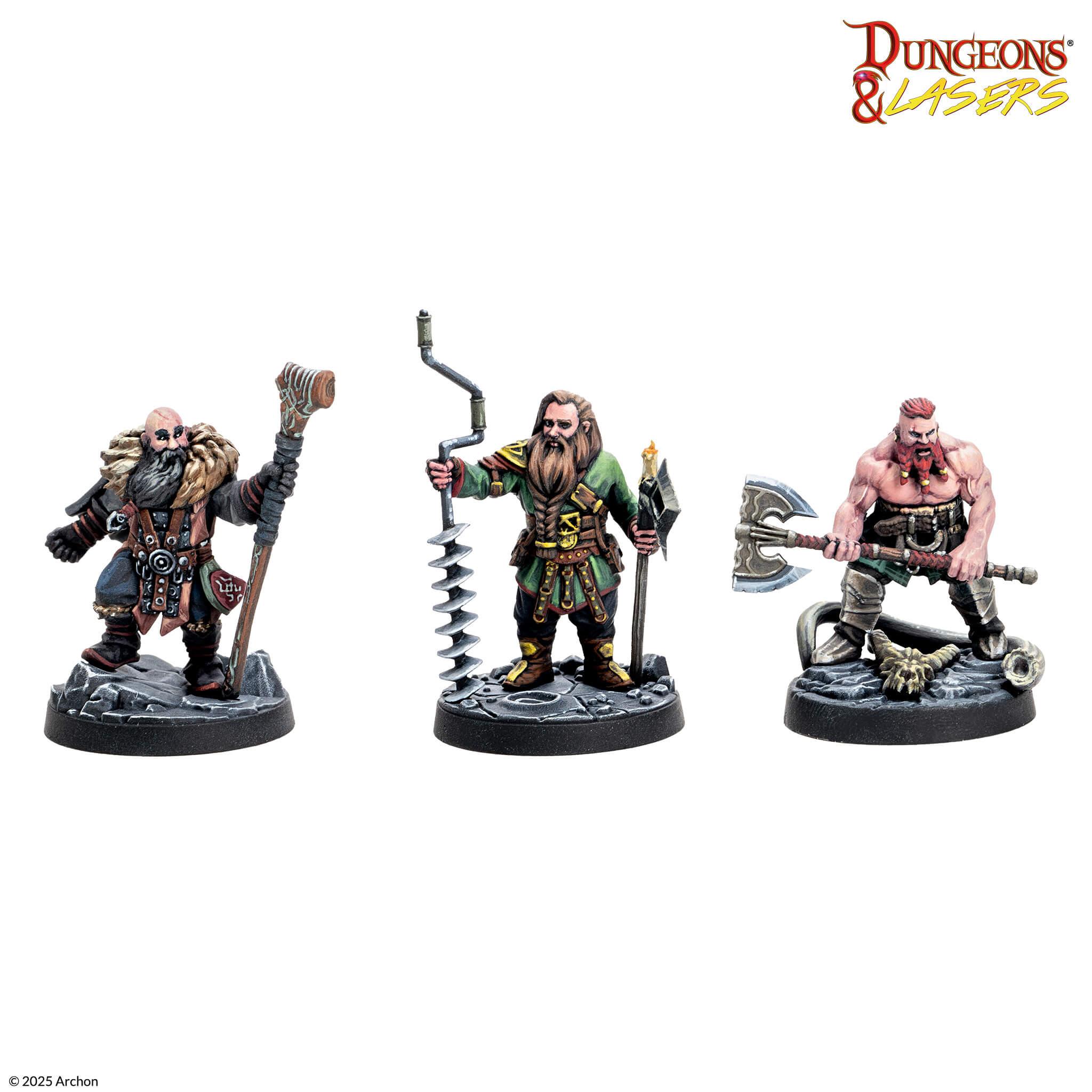 Dungeons & Lasers: Miniatures - Dwarven Miners - Image 3