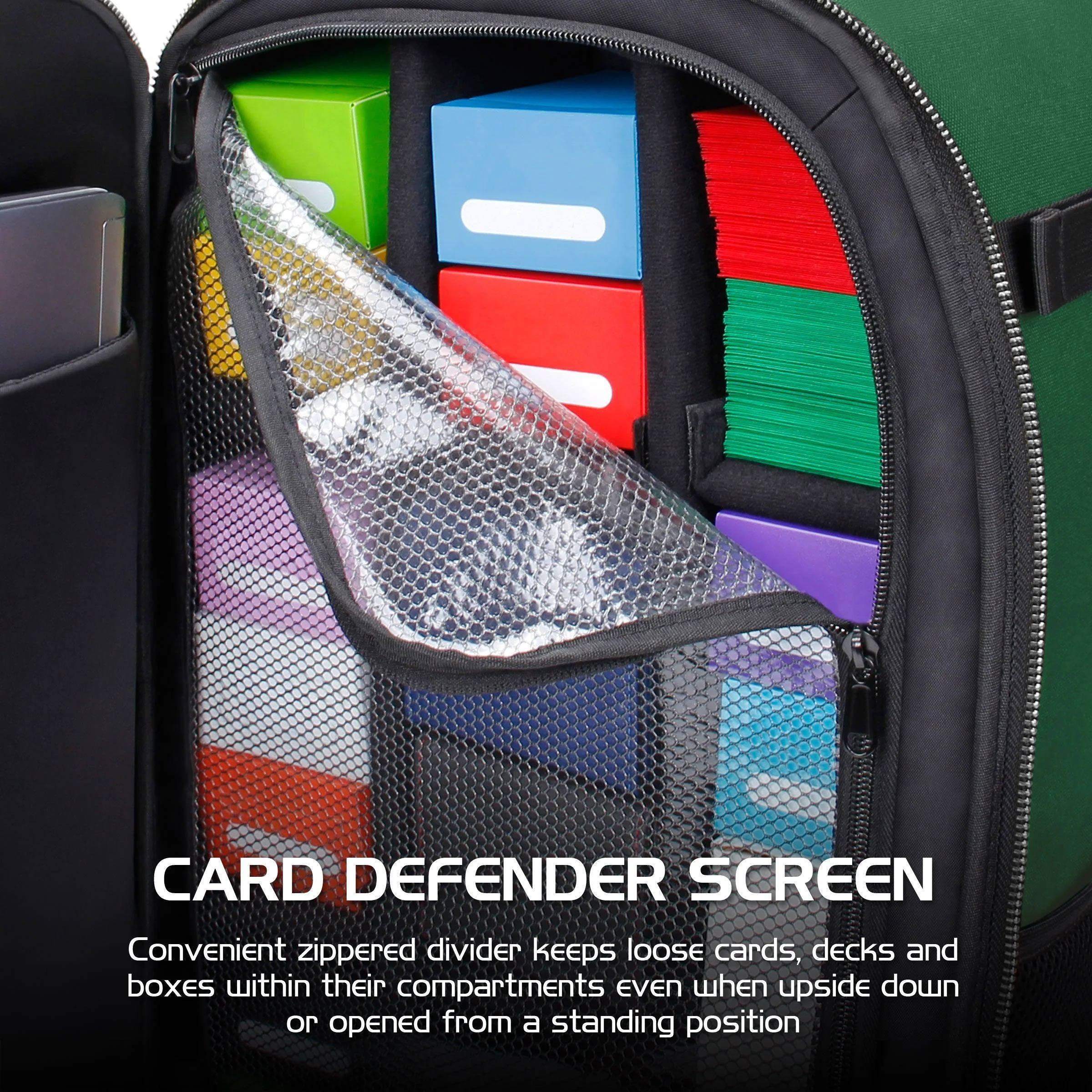 Enhance Tabletop Collector's Card Storage Backpack - Green - Image 4