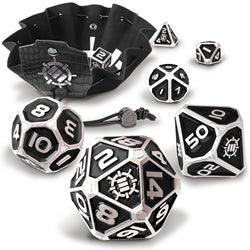 ENHANCE Tabletop Collectors Edition 7pc Metal RPG Dice Set Black