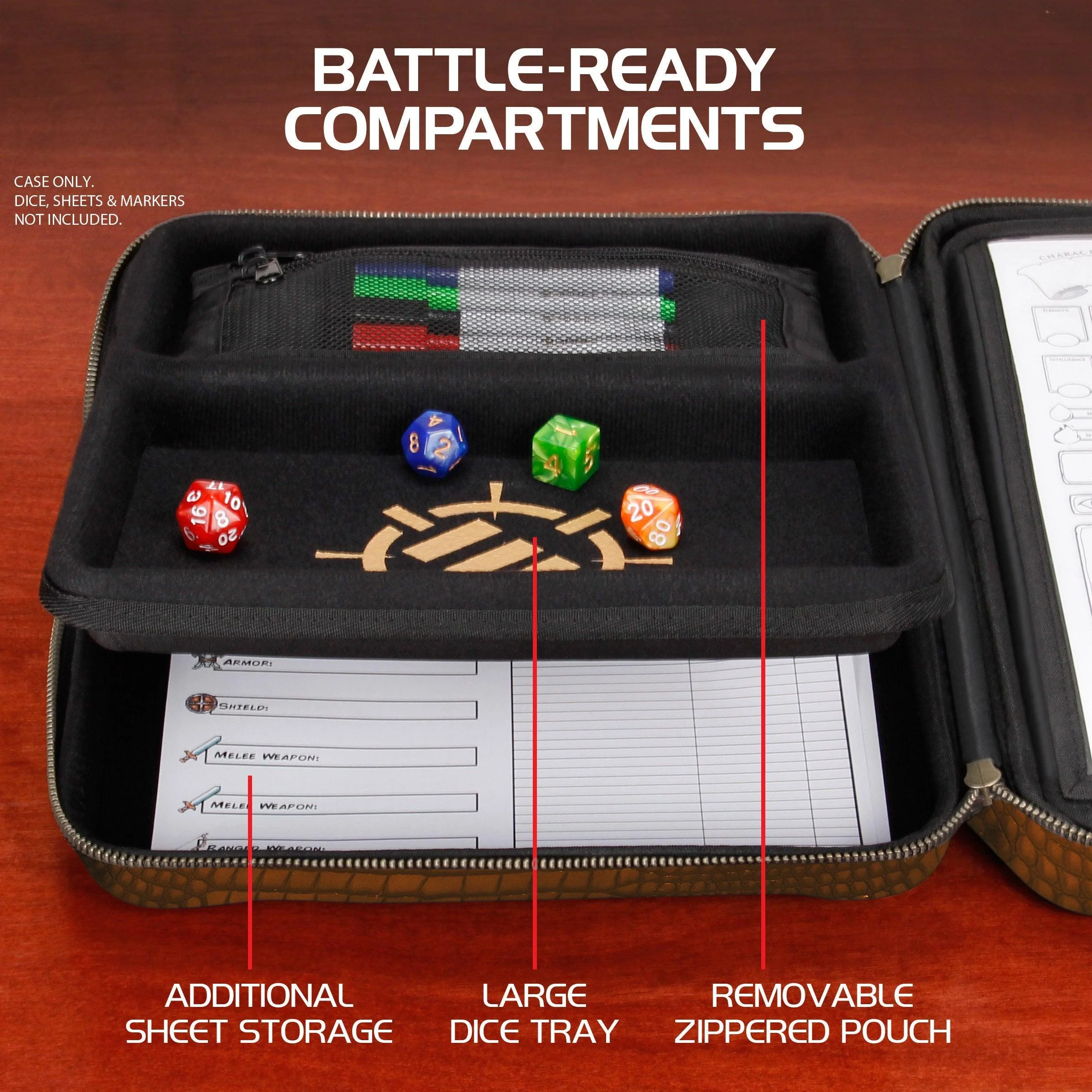 Enhance Tabletop Series - RPG Organizer Case - Brown - Image 6