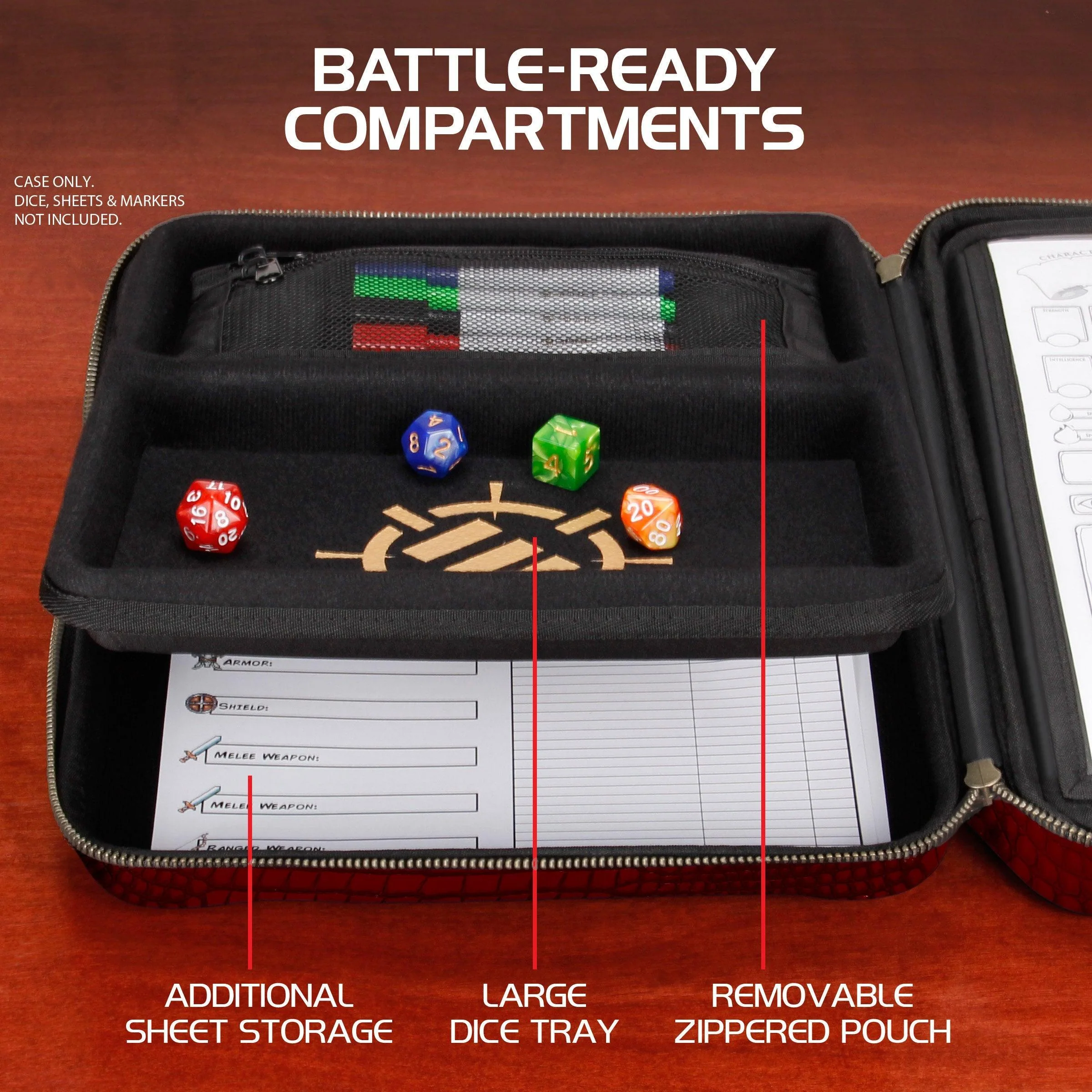 Enhance Tabletop Series - RPG Organizer Case - Gold - Image 5