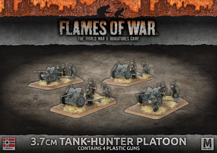 Flames of War: German: 3.7cm Tank Hunter Platoon (x4 Plastic)