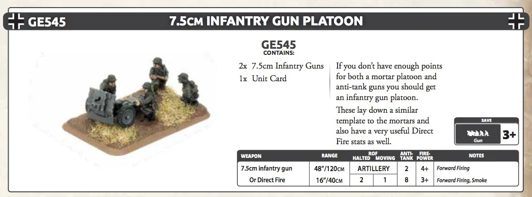 Flames of War: German: 7.5cm Infantry Gun Platoon (x2)