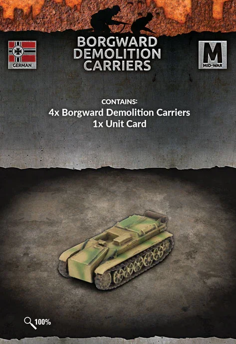 Flames of War: German: Borgward Demolition Carriers (x4)
