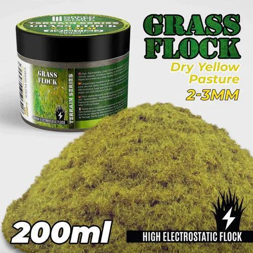 GREEN STUFF WORLD Static Grass Flock 2-3mm 200ml - Dry Yellow Pasture