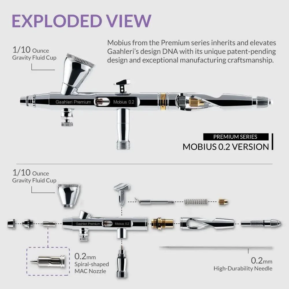 Gaahleri Airbrush Premium Series GHPM-Mobius 0.2mm - Image 6
