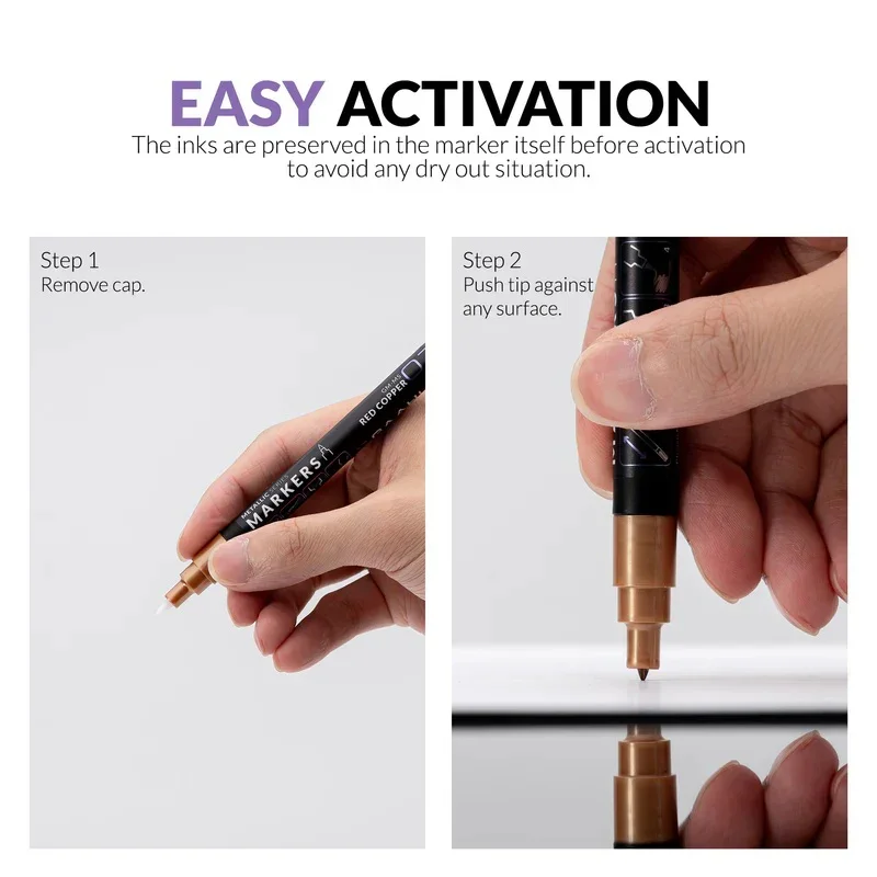 Gaahleri Water Based Acrylic Ink Metallic Series Markers - Image 6