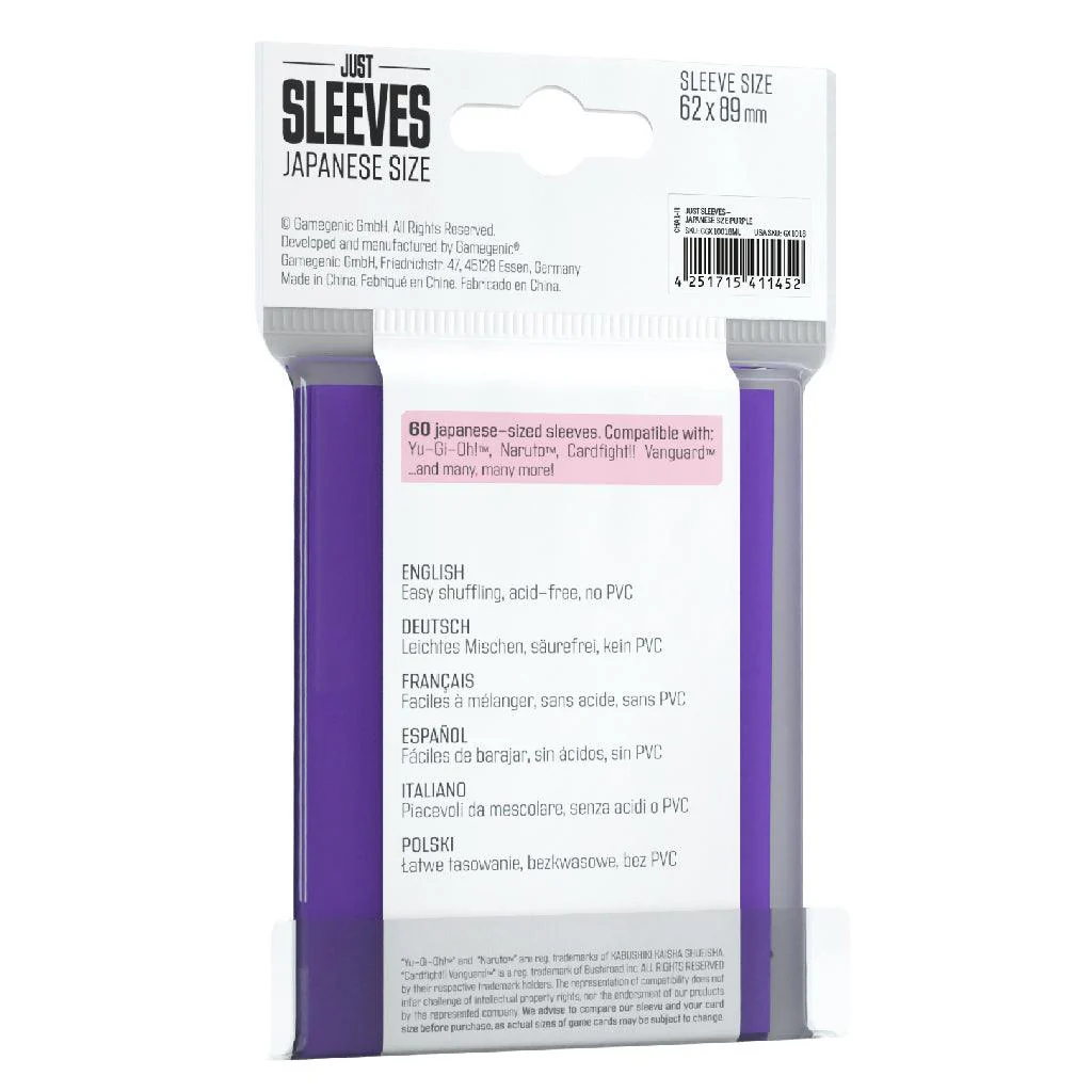 Gamegenic Just Sleeves Japanese Size Purple - Image 2