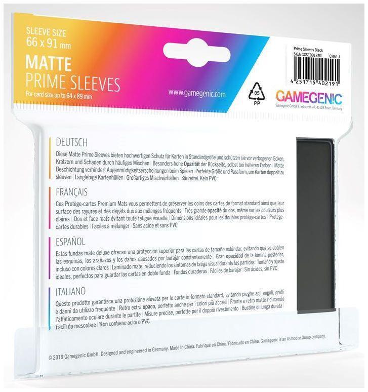 Gamegenic Matte Prime Card Sleeves Black (66mm x 91mm) (100 Sleeves Per Pack) - Image 2