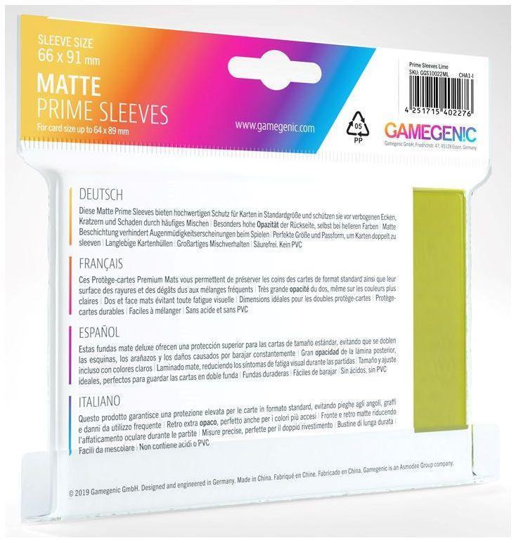 Gamegenic Matte Prime Card Sleeves Lime (66mm x 91mm) (100 Sleeves Per Pack) - Image 2