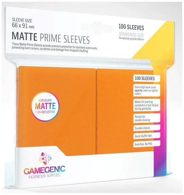 Gamegenic Matte Prime Card Sleeves Orange (66mm x 91mm) (100 Sleeves Per Pack)