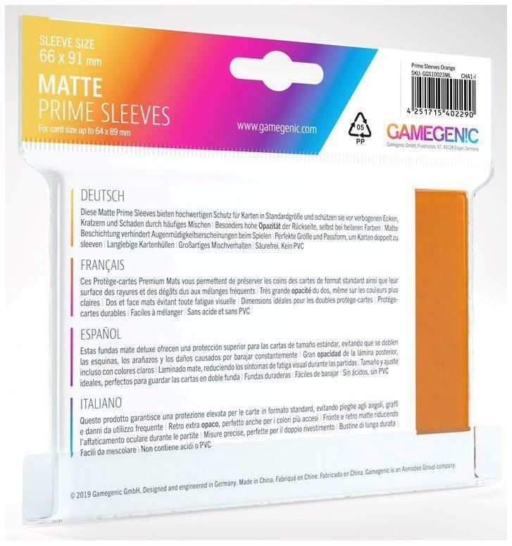 Gamegenic Matte Prime Card Sleeves Orange (66mm x 91mm) (100 Sleeves Per Pack) - Image 2