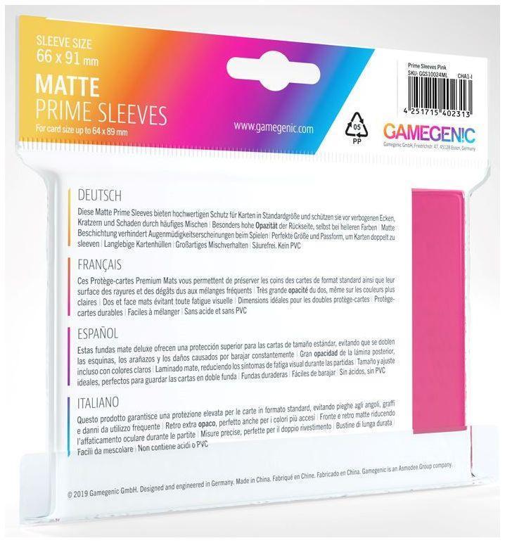 Gamegenic Matte Prime Card Sleeves Pink (66mm x 91mm) (100 Sleeves Per Pack) - Image 2