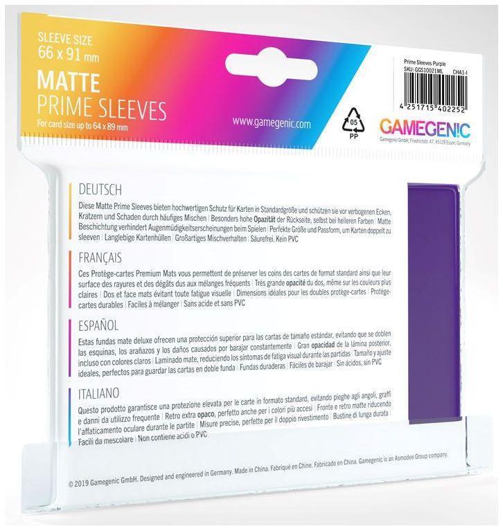Gamegenic Matte Prime Card Sleeves Purple (66mm x 91mm) (100 Sleeves Per Pack) - Image 2