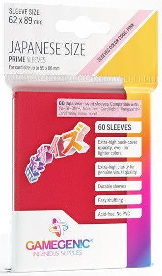 Gamegenic Prime Japanese Sized Sleeves - Size Code PINK - Sleeve Colour Red (62mm x 89mm) (60 Sleeves Per Pack)