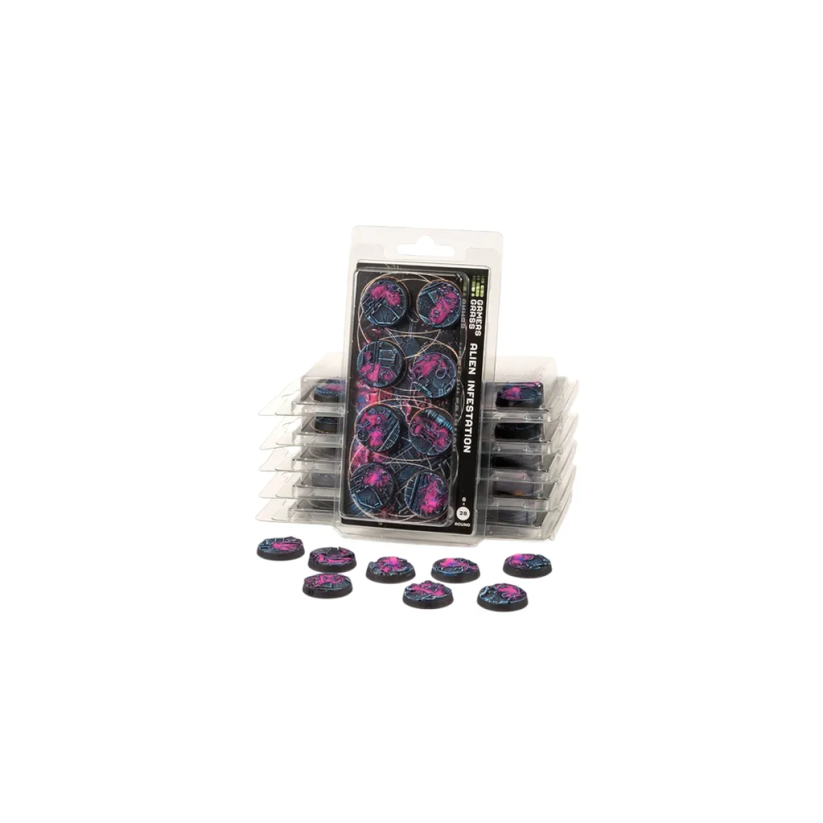 Gamers Grass - Battle Ready Bases - Alien Infestation - Round 28mm (x8)