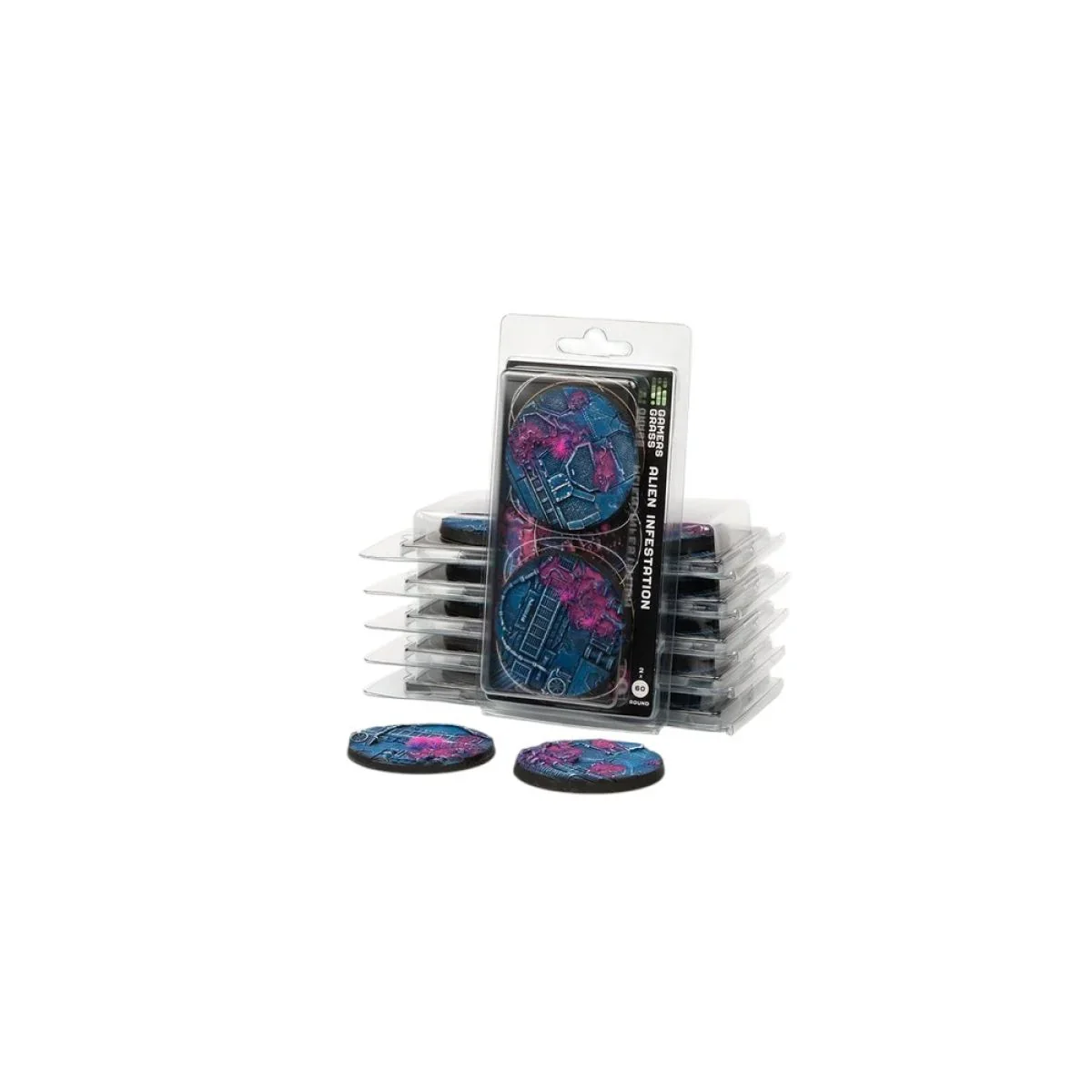 Gamers Grass - Battle Ready Bases - Alien Infestation - Round 60mm (x2)