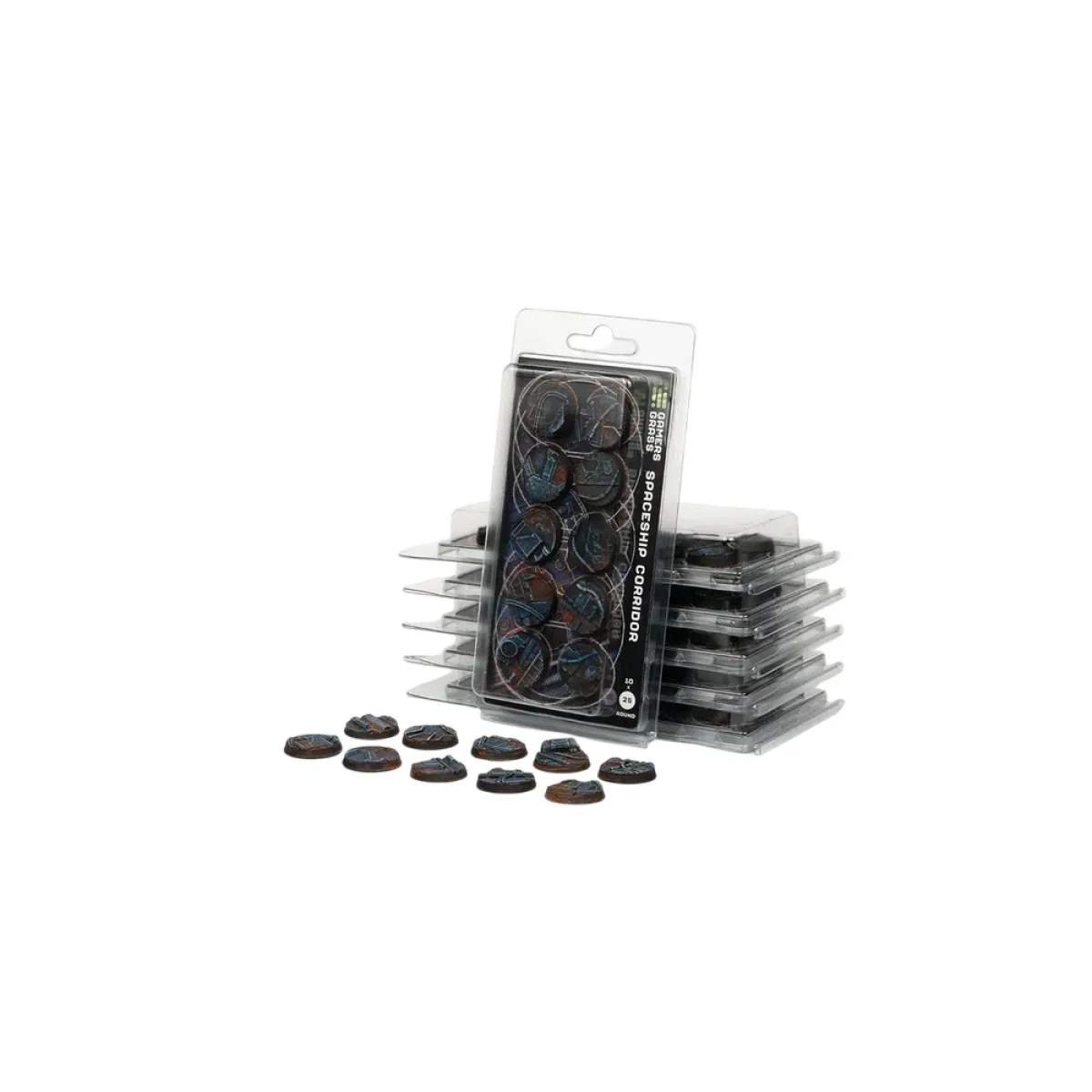 Gamers Grass - Battle Ready Bases - Spaceship Corridor - Round 25mm (x10)