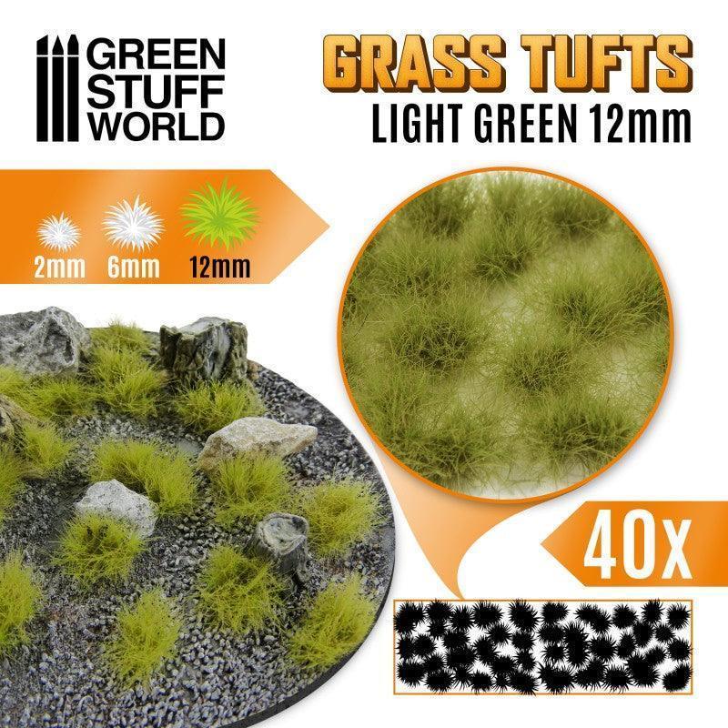 GREEN STUFF WORLD Grass TUFTS - 12mm self-adhesive - LIGHT GREEN