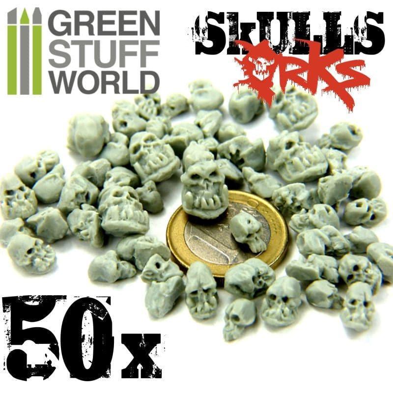 GREEN STUFF WORLD 50x Resin ORK Skulls - Image 3