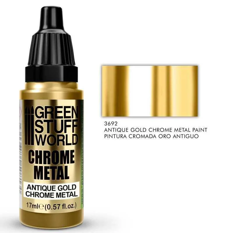GREEN STUFF WORLD Chrome Paint - Antique Gold 17ml
