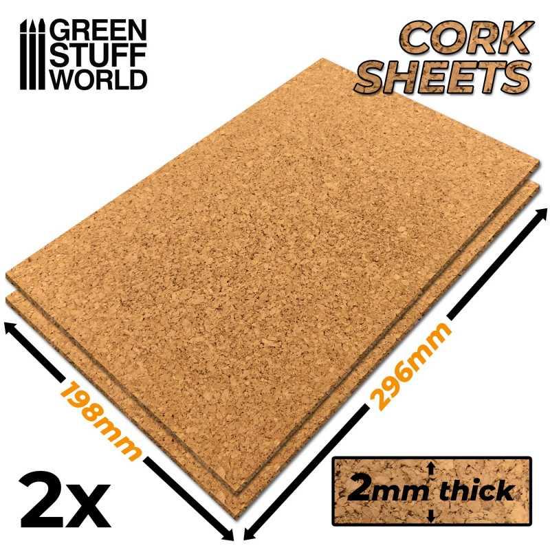GREEN STUFF WORLD Cork Sheet in 2mm x 2