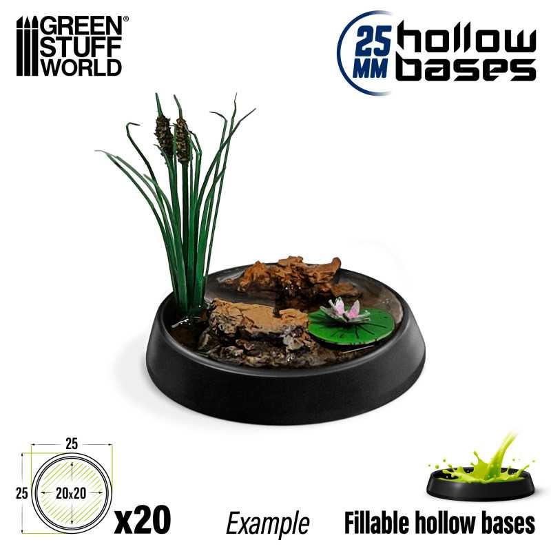GREEN STUFF WORLD Hollow Plastic Bases - BLACK 25mm - Image 2
