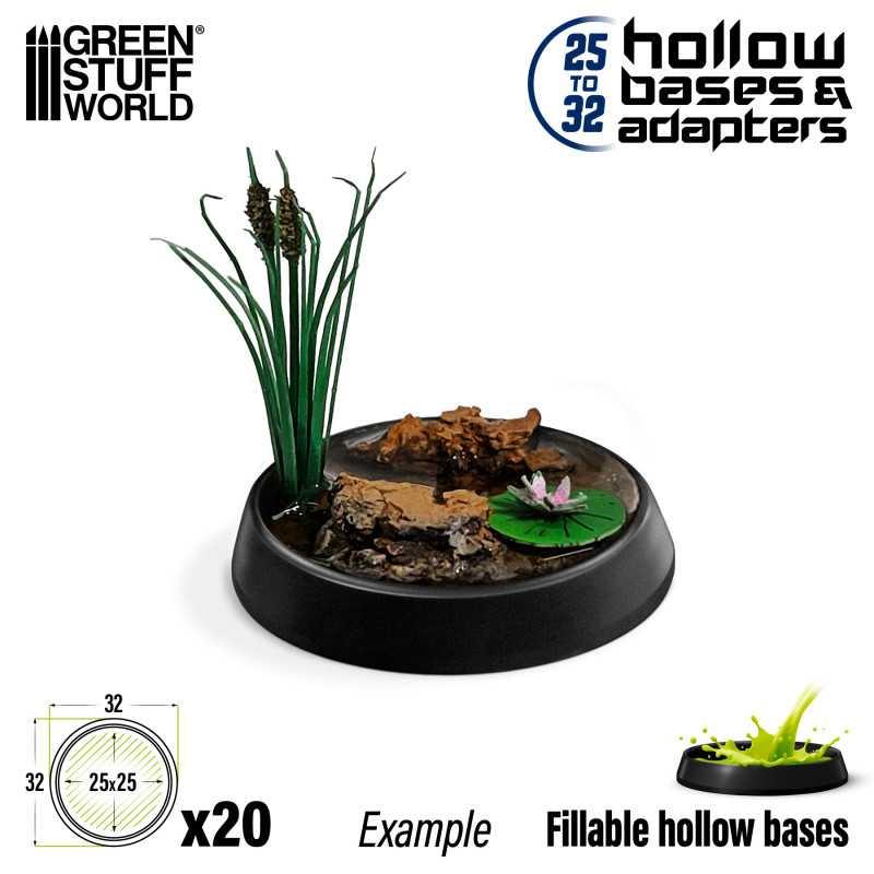GREEN STUFF WORLD Hollow Plastic Bases - BLACK 32mm - Image 2