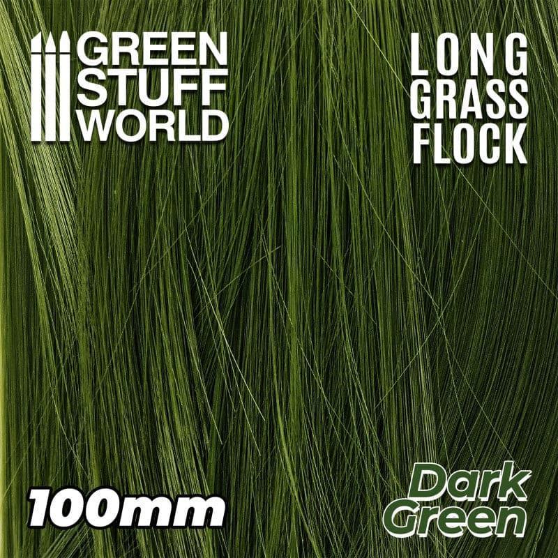 GREEN STUFF WORLD Long Grass Flock 100mm - Dark Green - Image 2