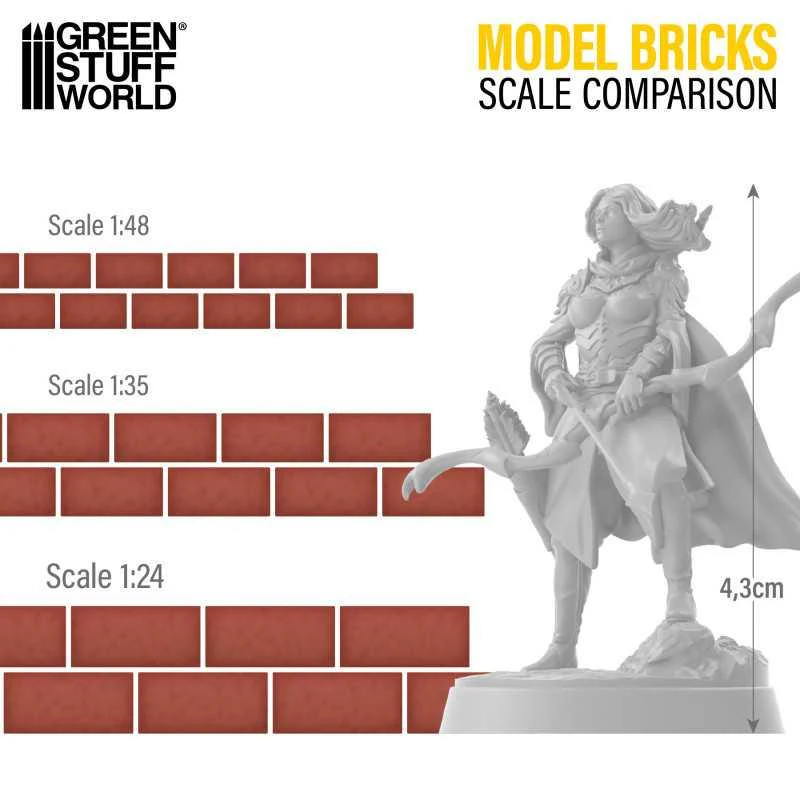 GREEN STUFF WORLD Miniature Bricks - Red x 2000 1/35 - Image 3
