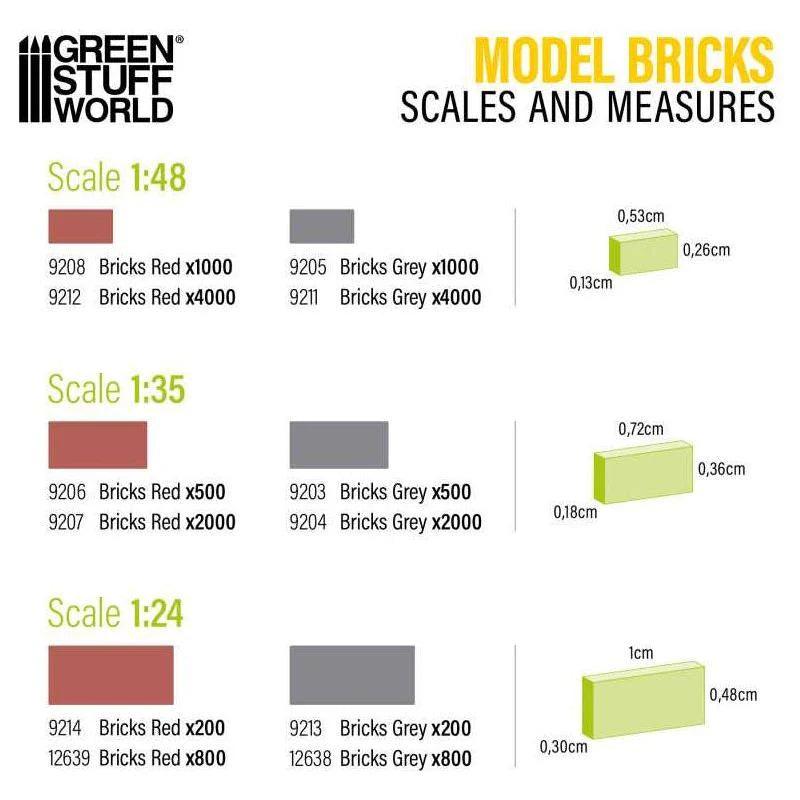 GREEN STUFF WORLD Model Bricks - Grey x 500 1/35 - Image 3
