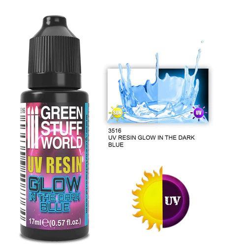 GREEN STUFF WORLD UV Resin 17ml - Blue - Glow in the Dark