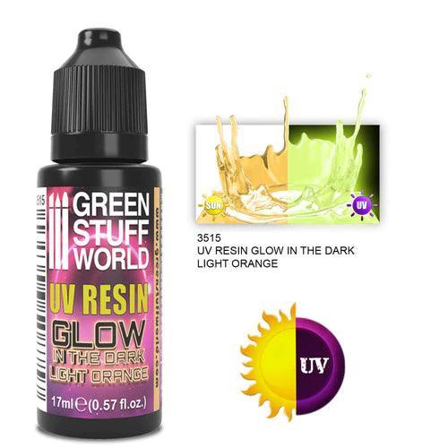 GREEN STUFF WORLD UV Resin 17ml - Light Orange - Glow in the Dark