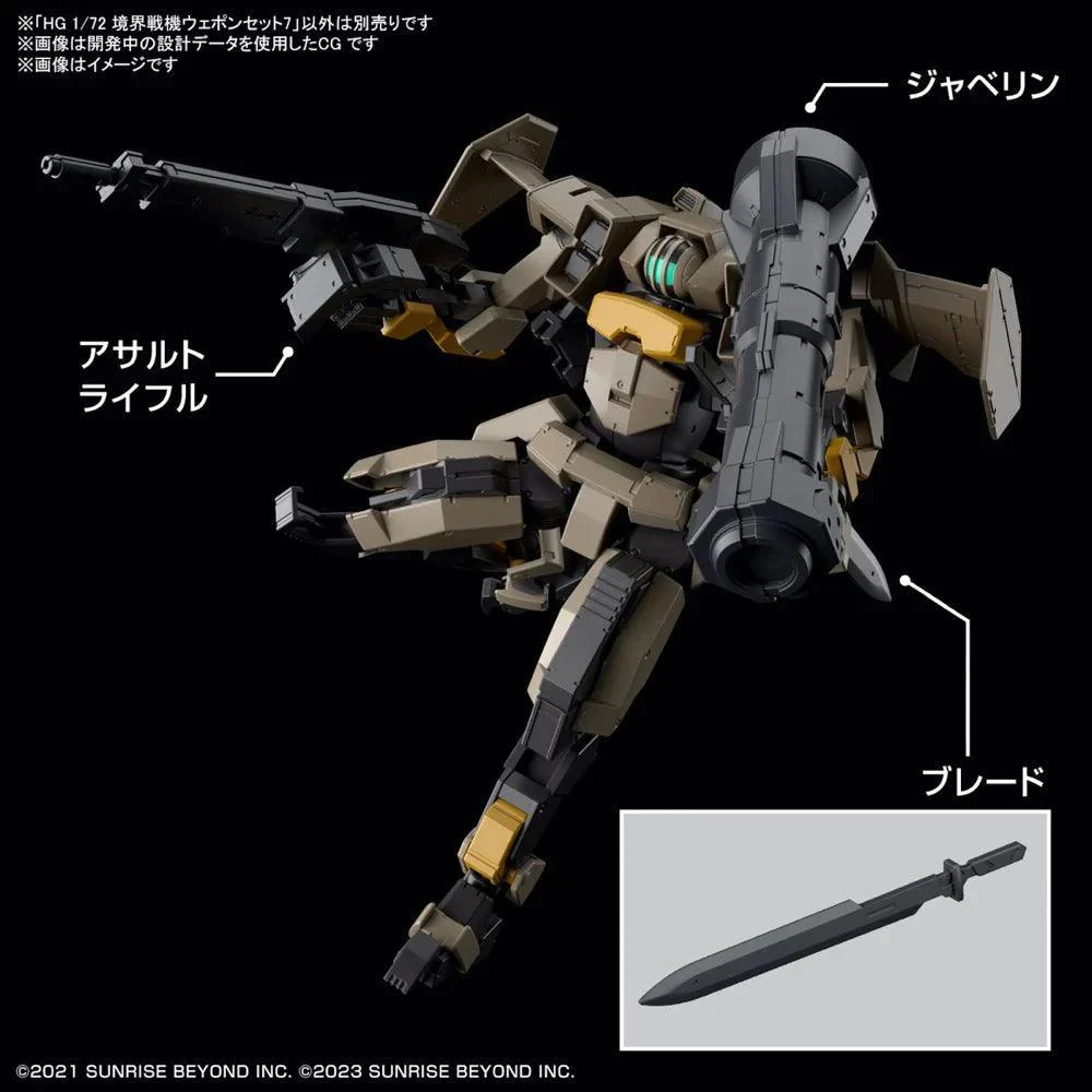 HG 1/72 AMAIM WARRIOR AT THE BORDERLINE WEAPON SET7 - Image 3