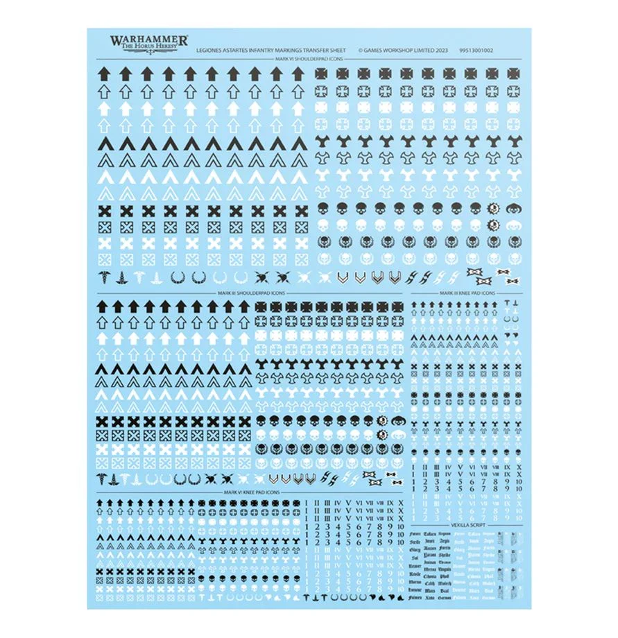 Horus Heresy: Legiones Astartes Infantry Markings Transfer Sheet