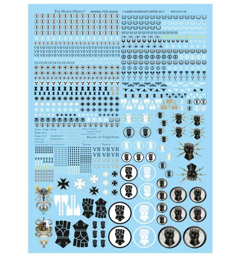 Imperial Fists Legion Transfer Sheet