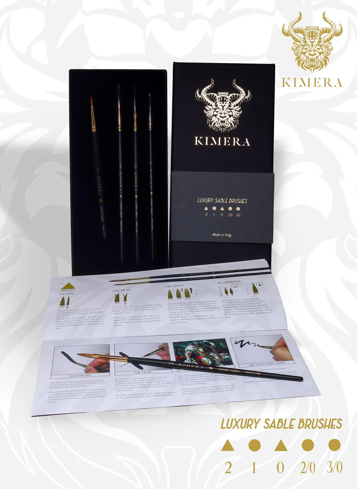Kimera Brushes Set – Kolinsky Sable 5 brushes