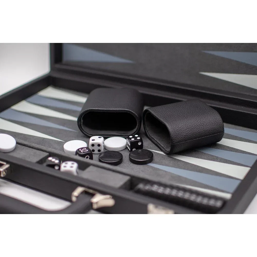 LPG Classics Leather Backgammon Set - Black - Image 3